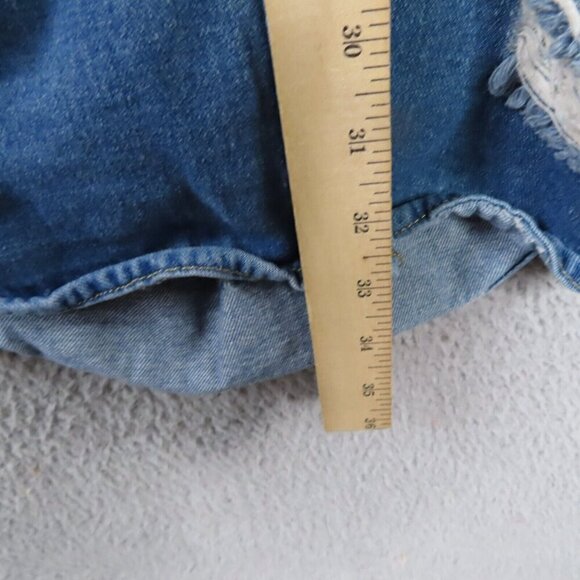 Rue 21 Denim Jean Dress Small Y2K Distressed Ripped Grunge Long Sleeve Rue21 - Picture 10 of 12